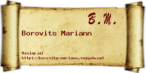 Borovits Mariann névjegykártya